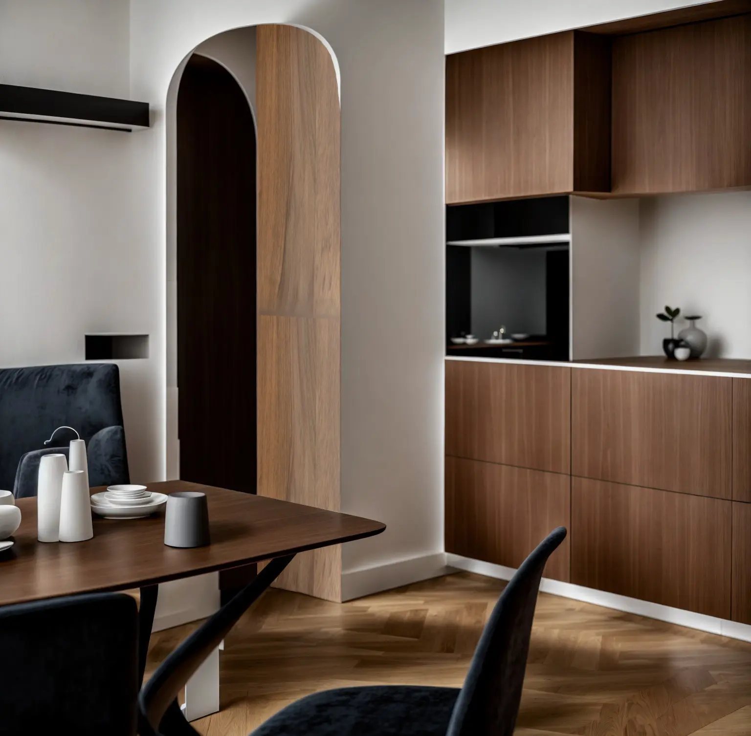 Décor imitation bois sur arche
